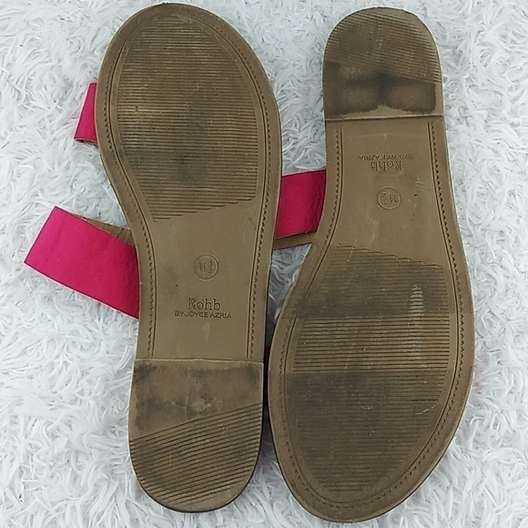 Rohb By Joyce Azria Casablanca Pink Fabric  Two Strap Open Toe Slide Sandal Shoe - Picture 6 of 12